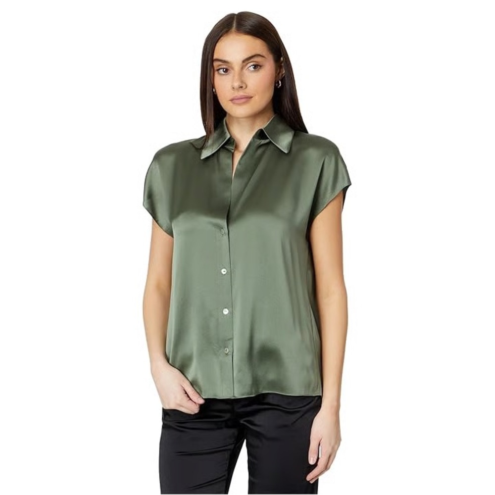Vince Satin Green Blouse
